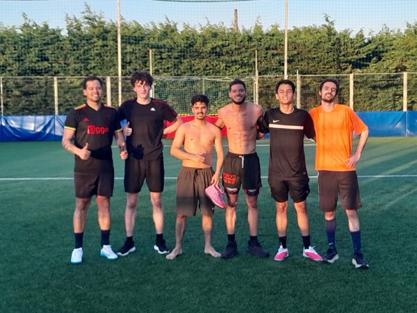 Players after a summer evening game